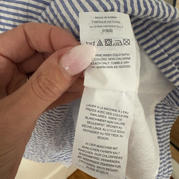 J.CREW | ruffled one shoulder striped dress 100% cotton 00 - Picture 4 of 4